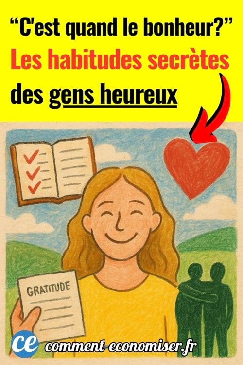 Un dessin d'une personne souriante grâce à des habitudes simples pour vivre heureux