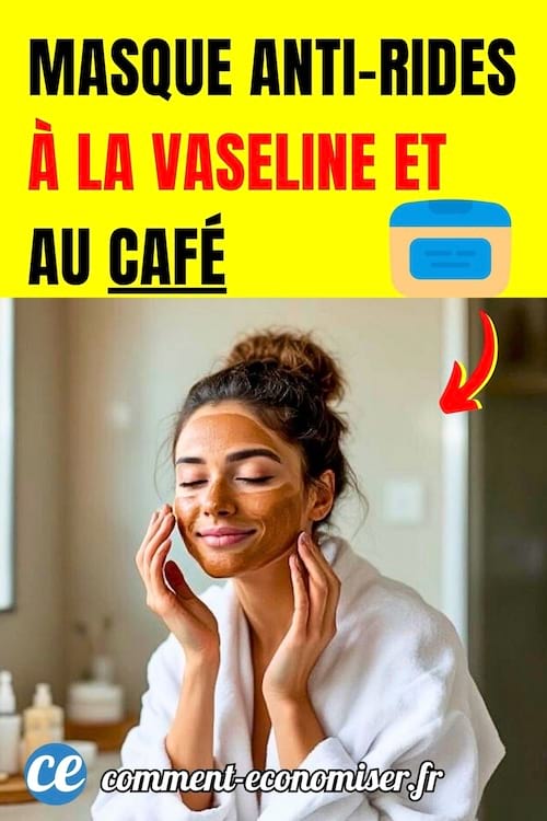 une jeune femme se fait un masque au café et à la vaseline