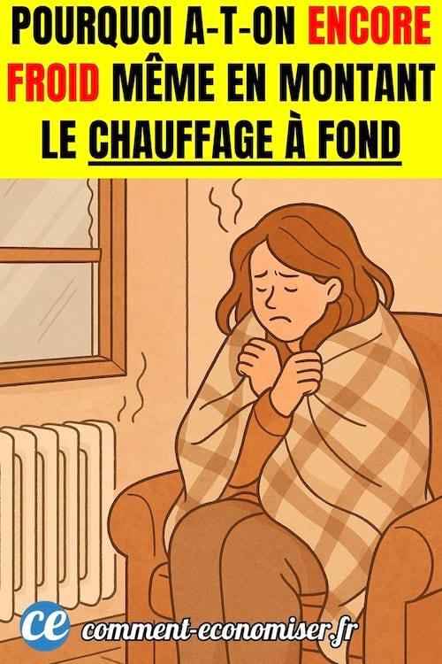 une femme a froid devant son radiateur