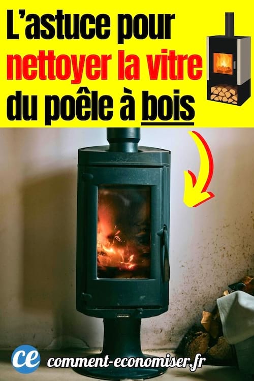 unp oêle à bois avec un vitre noircie