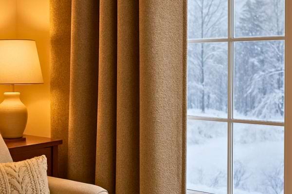 Un rideau isolant dans un salon.