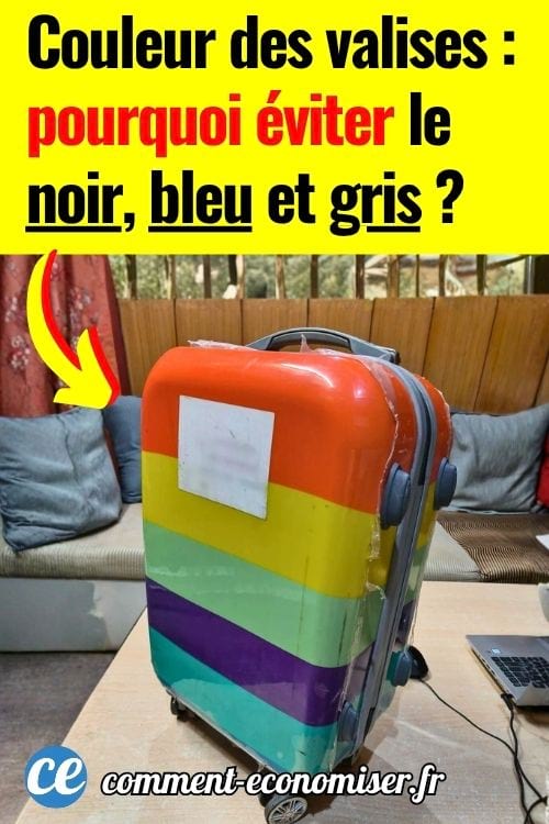 Une valise aux couleurs vives arc-en-ciel