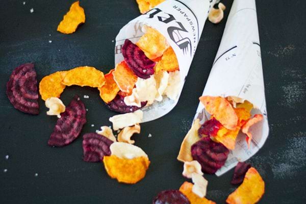 des chips de légumes pour apéro de Noël faites maison