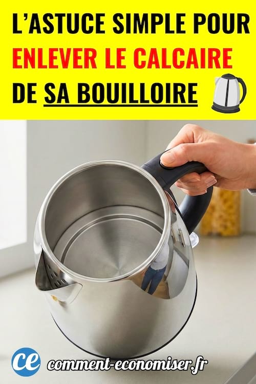 Une bouilloire qui a été nettoyée pour enlever le calcaire dedans