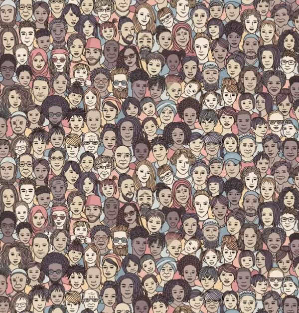 défi visuel où il faut trouver le chat dans une multitude de visage