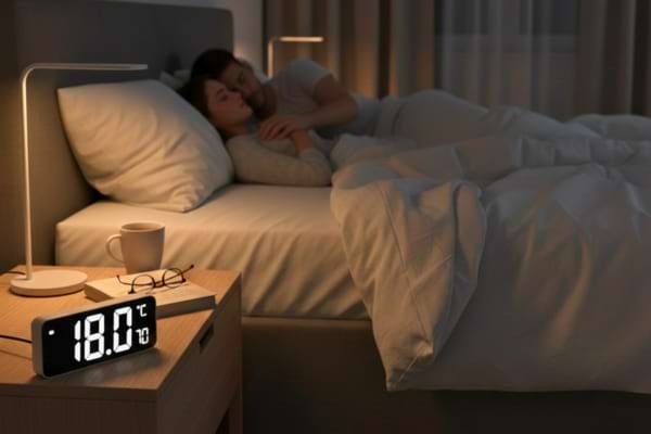 Un couple qui dort à une température de chambre à 18°