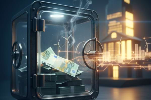 Un coffre fort avec des billets dedans