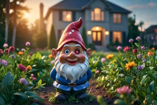 Une mini caméra planquée dans un nain de jardin