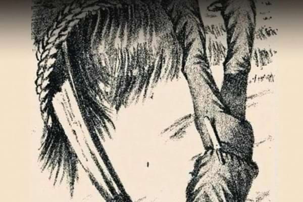 Un visage de femme cach&eacute; dans un dessin