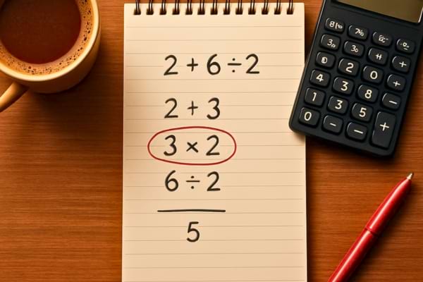 A neat, organized flat-lay photography of a wooden desk