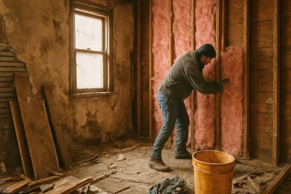des travaux pour isoler une maison de ville un peu insalublre