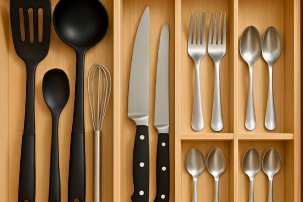 un tiroir de cuisine parfaitement organis&eacute;