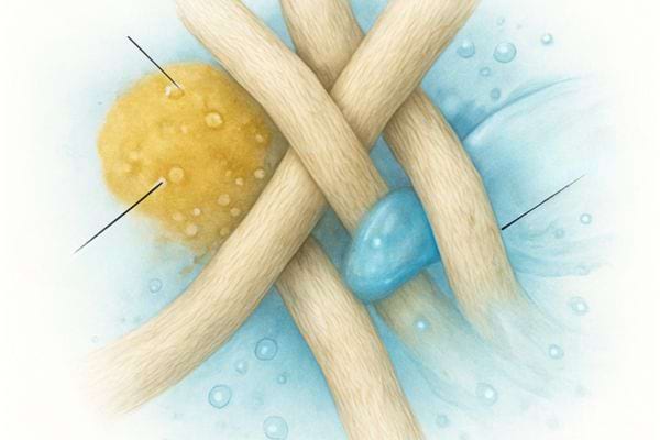 illustration montrant des fibres de tissu avec salete et eau expliquant le nettoyage du textile