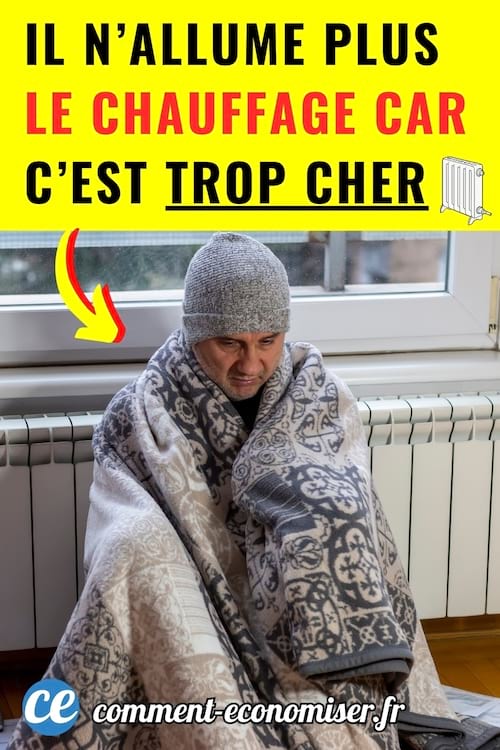 un homme qui n'allume pas le chauffage &agrave; la maison pour &eacute;conomiser