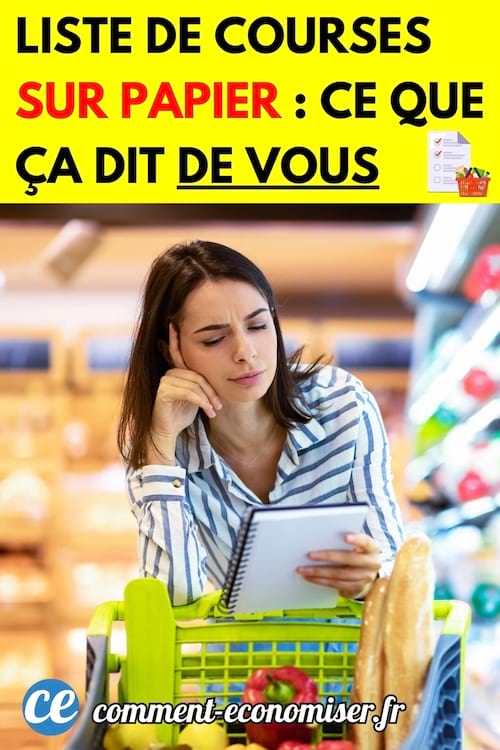 Liste de courses écrites sur papier