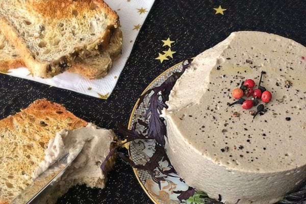 pâté végétarien de champignons pour apéro de Noël