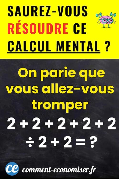 calcul mental à résoudre