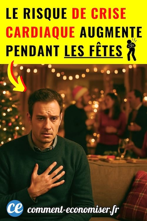un homme &agrave; No&euml;l qui souffre d'une crise cardiaque
