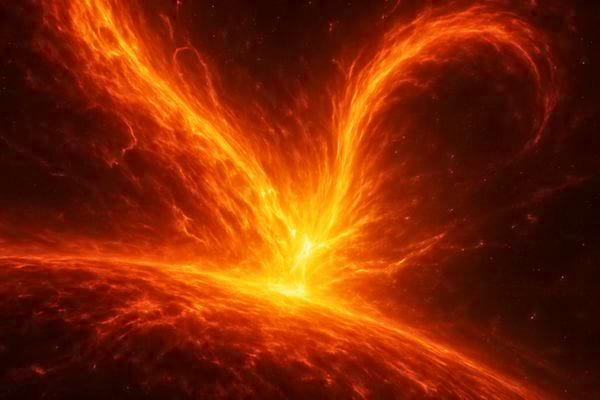 Une éruption solaire projette des vagues de feu intenses depuis la surface du soleil.