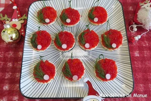 des toasts aux oeufs de lump pour  l'apéro de Noël