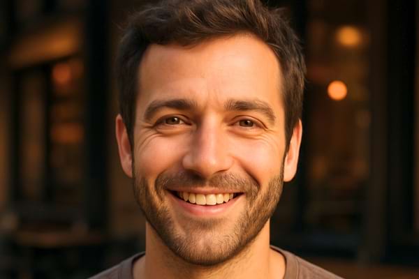 homme souriant naturellement