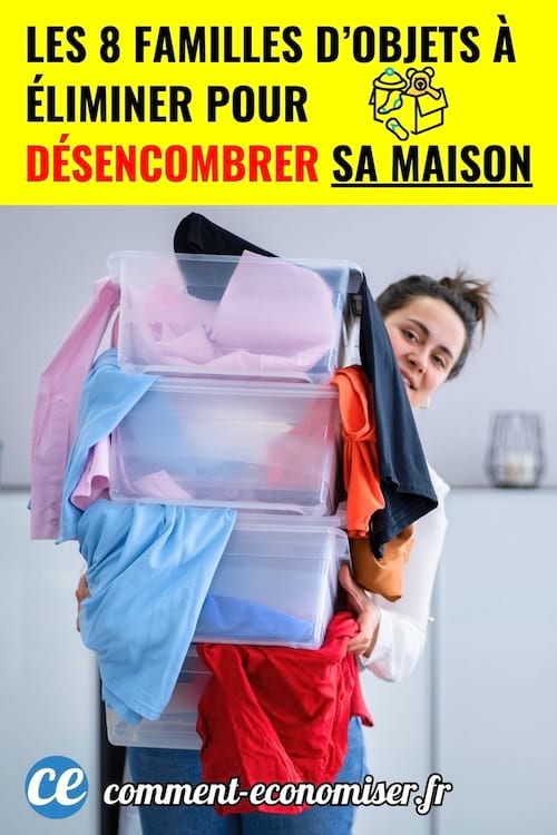 une personne porte des caisses pleines de v&ecirc;tements pour d&eacute;sencombrer sa maison