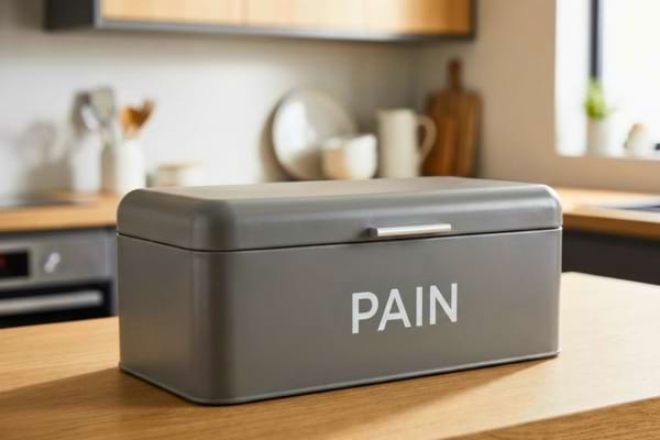 Une boite &agrave; pain dans une cuisine bien rang&eacute;e