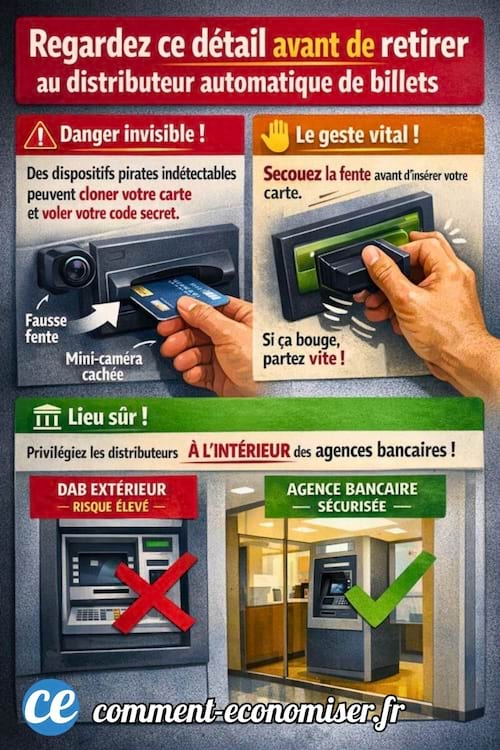 Une image qui explique comment retirer de l'argent sans risque