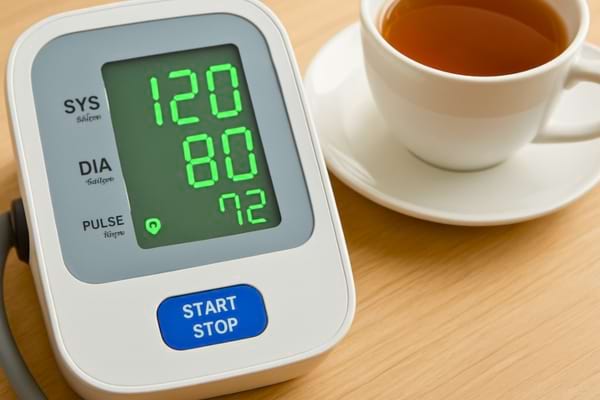 un tensiomètre numérique affichant des chiffres verts rassurants