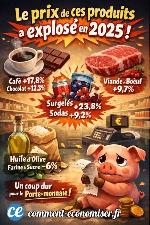 Un image qui montre l'&eacute;volution du prix de certains produits en 2025
