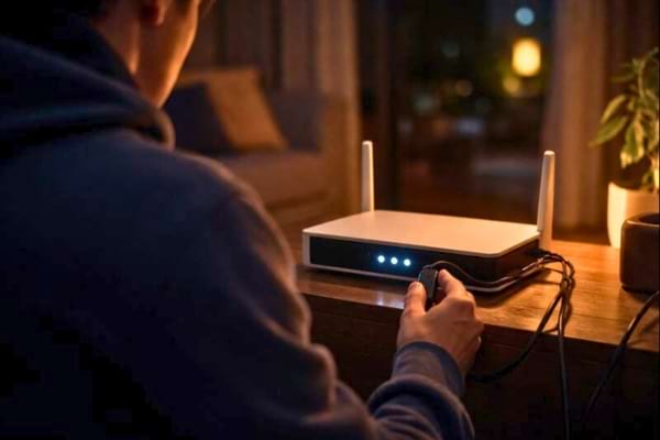 Une personne qui &eacute;teint sa box la nuit