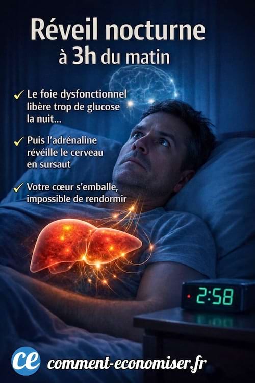 Une image qui explique pourquoi on se r&eacute;veille &agrave; 3H du matin &agrave; cause du foie