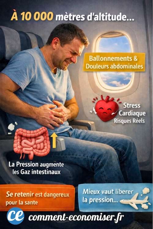 Une image qui explique qu'il est dangereux de se retenir de p&eacute;ter en avion