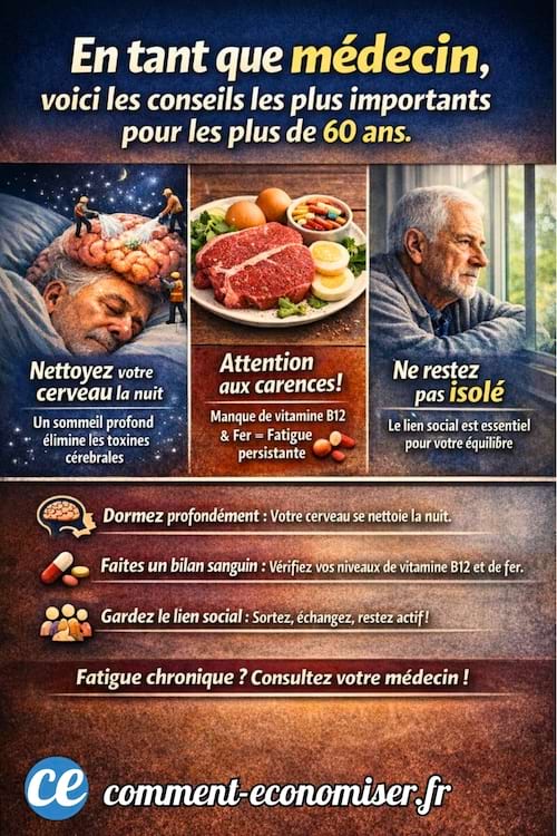 Une image qui donne des conseils médicaux aux plus de 60 ans