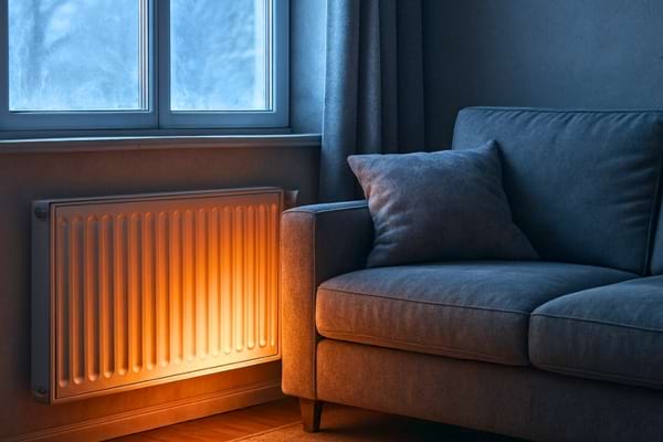 radiateur mural tr&egrave;s chaud, canap&eacute; plac&eacute; trop pr&egrave;s devant le radiateur