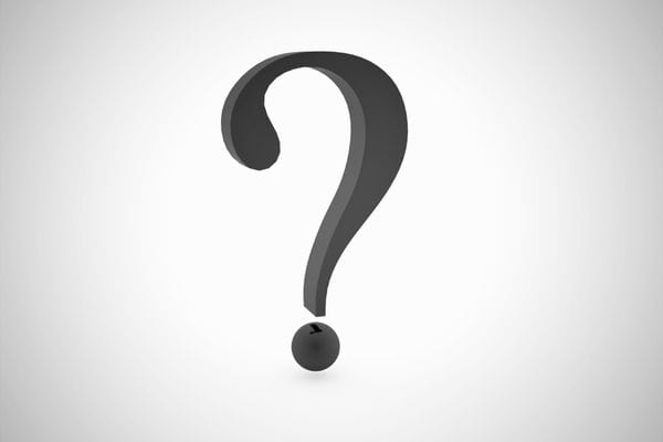Un grand point d interrogation noir est isole sur fond clair. Il symbolise le doute ou la question.