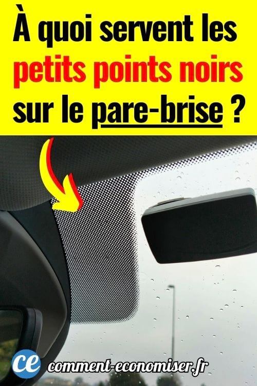 Bande de points noirs en d&eacute;grad&eacute; sur le bord d'un pare-brise de voiture