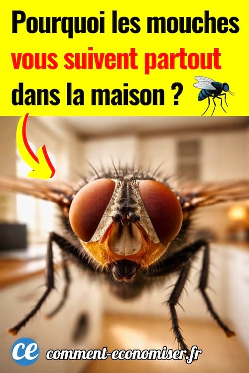 Gros plan d'une mouche domestique dans une cuisine moderne