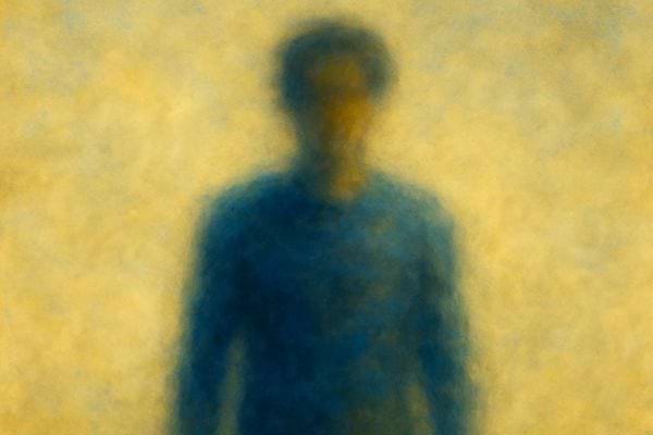 Silhouette floue dun homme debout evoquant solitude et distance emotionnelle.
