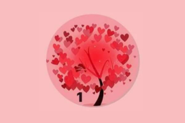 dessin d'arbre avec des coeurs qui symbolise la paix intérieure