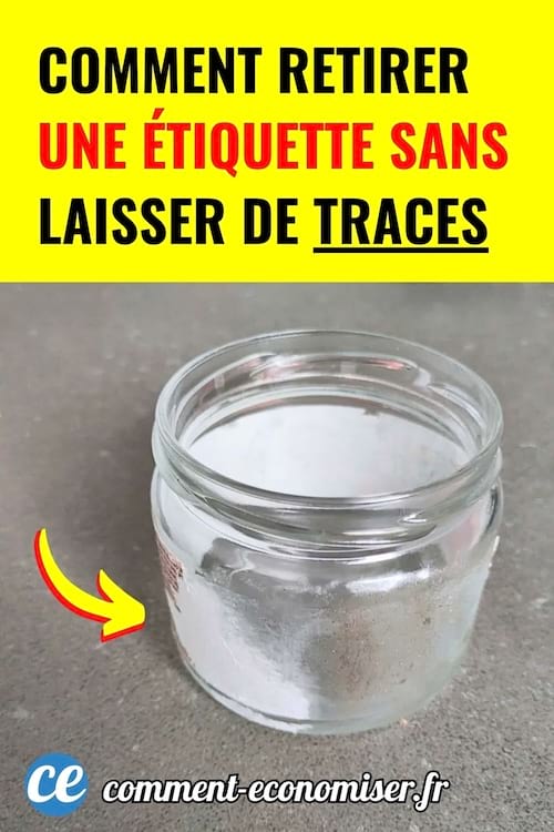 petit bocal en verre avec etiquette retiree pose sur plan de travail