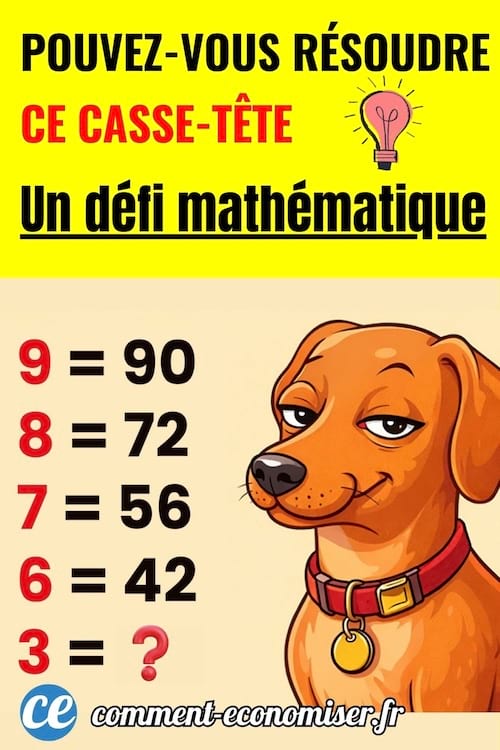 un d&eacute;fi math&eacute;matique &agrave; r&eacute;soudre