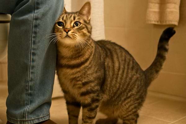 une chatte tigrée posé