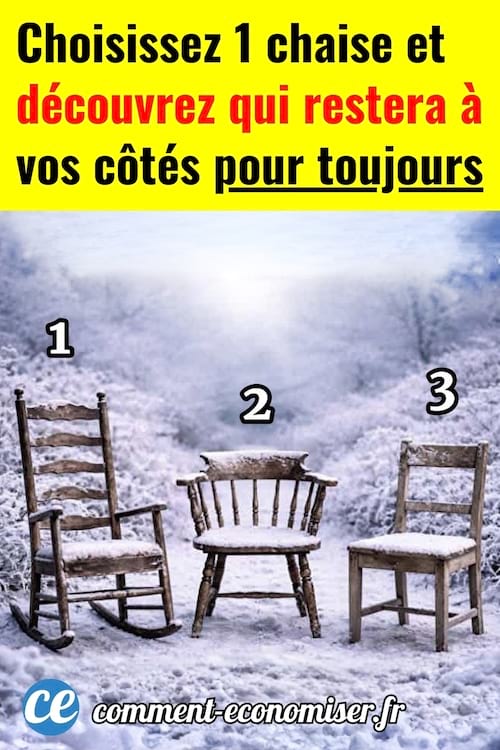 Choisir entre 3 chaises diff&eacute;rentes qui sont dans la neige