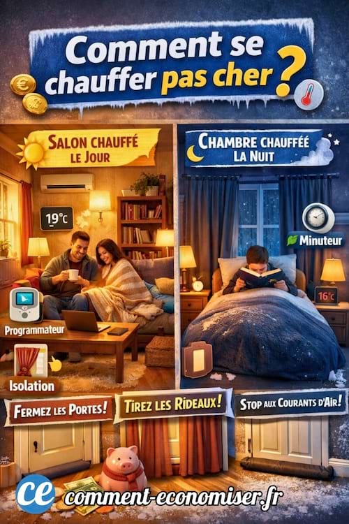 Une image qui explique quelles pièces chauffer dans une maison