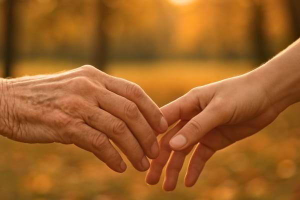 Deux mains qui se fr&ocirc;lent sans se serrer fermement.