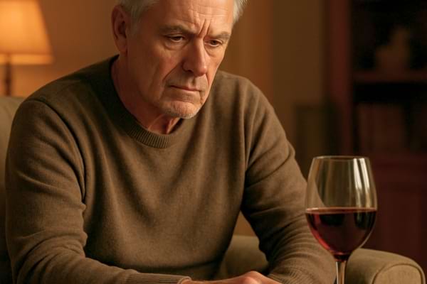 Un homme de 65 ans aux cheveux gris, assis dans un fauteuil confortable