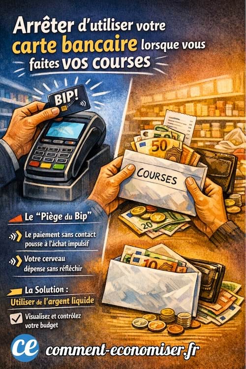 Une image qui explique qu'il ne faut pas prendre sa carte bancaire pour faire les courses