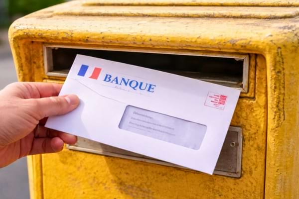 Un courrier dans une boite aux lettre provenant de la banque