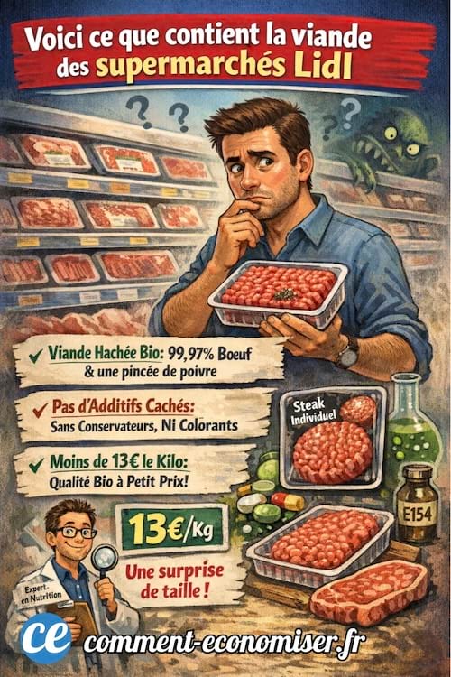 Une image qui explique ce que contient la viande de chez Lidl